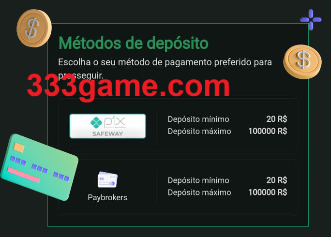 O cassino 333game oferece uma grande variedade de métodos de pagamento